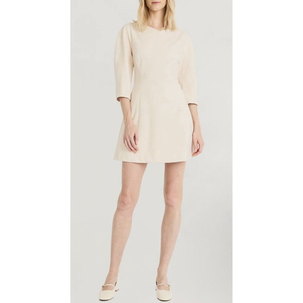 Luxely Beige Boat Neck Minidress Size 12 NWT